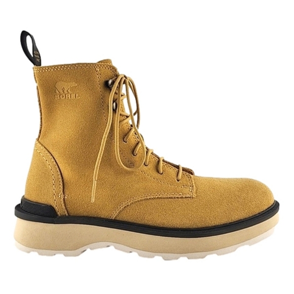 NWT Sorel Women's Lennox Lace STKD Waterproof Leather Boots Geo Yellow 8 - Picture 3 of 15